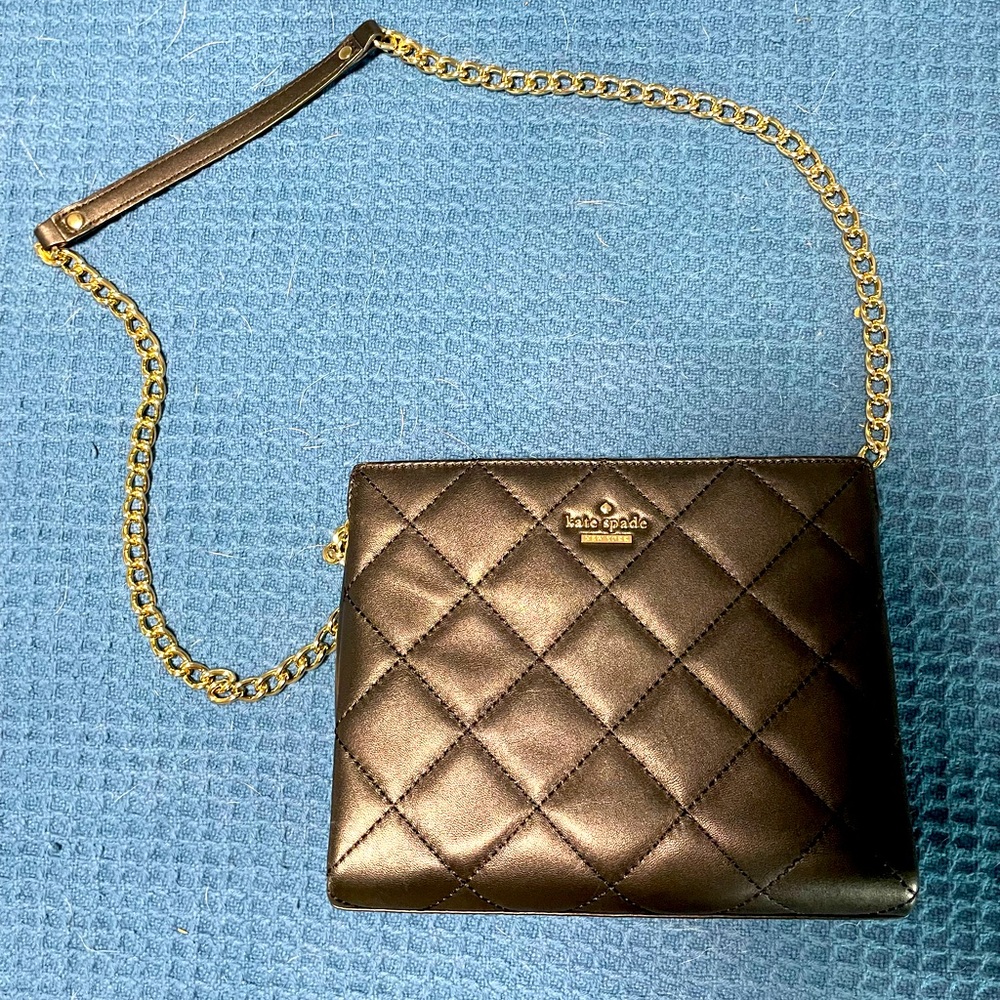 Kate Spade Black Quilted Leather Crossbody Bag